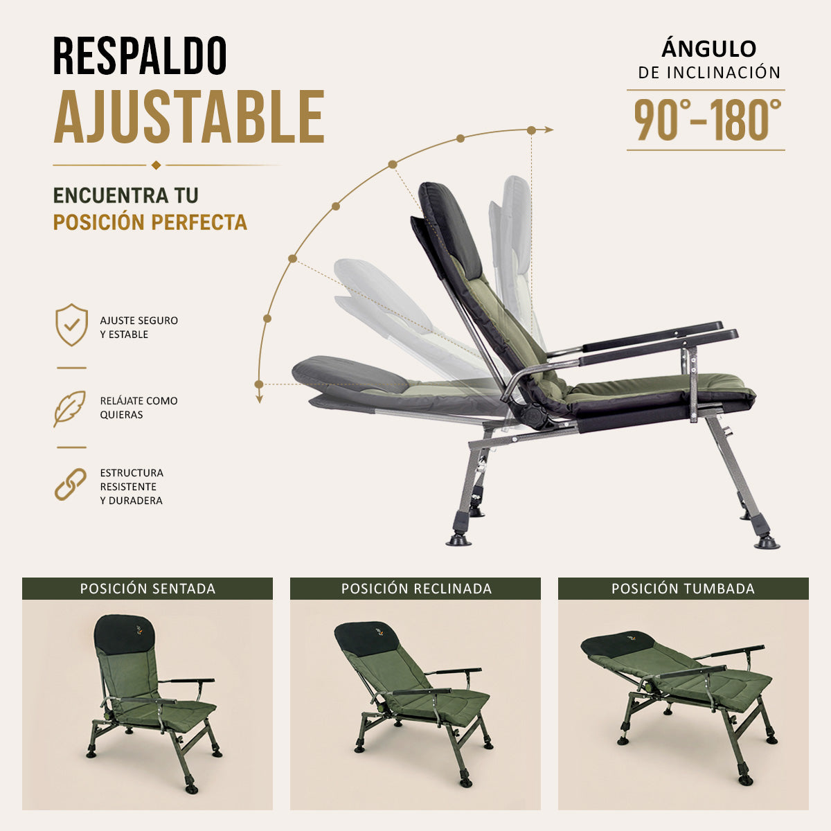 Large folding reclining сhair for Camping, Fishing, Garden & Outdoor CUZO FK5 Extra Load