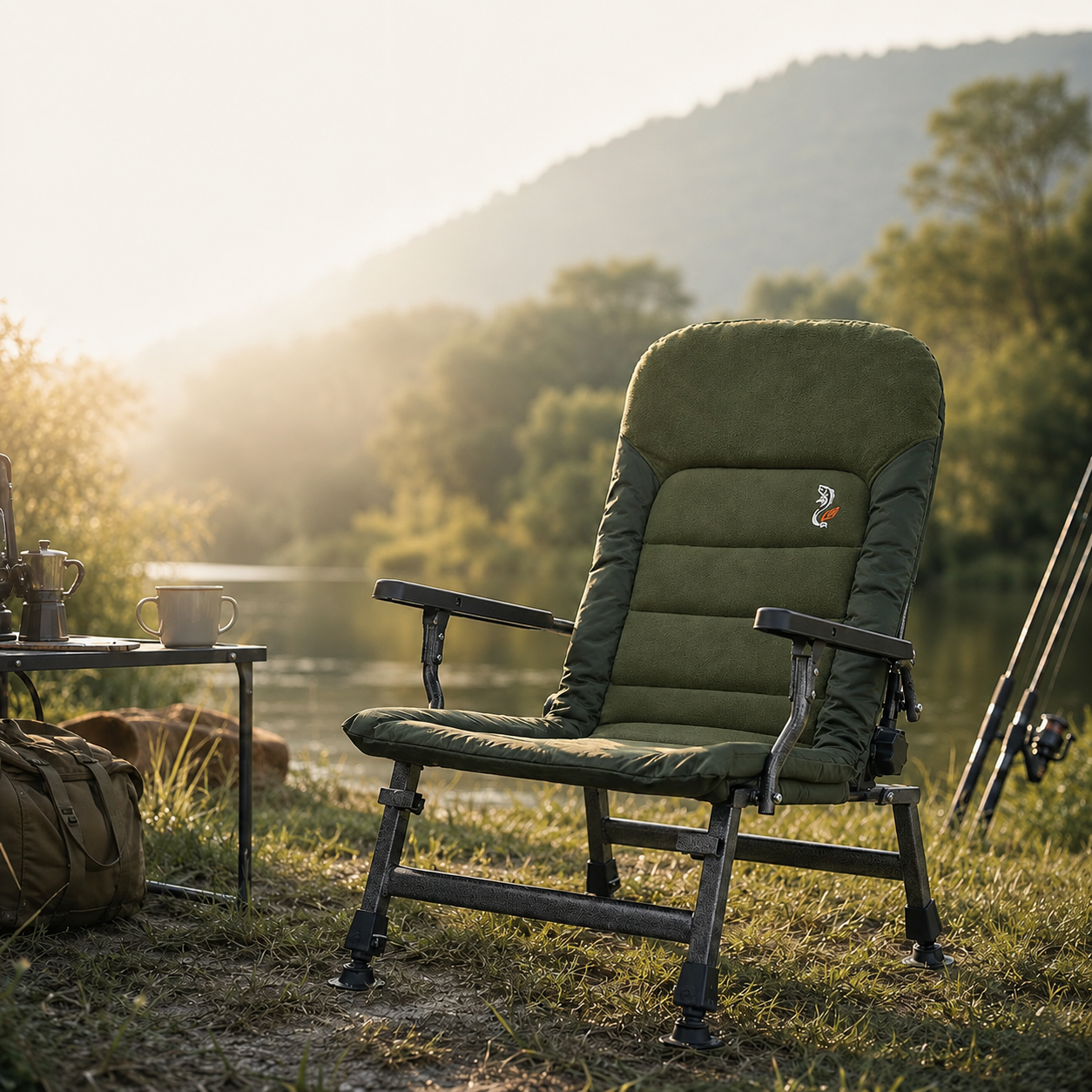 Large folding reclining chair for Camping, Fishing, Garden & Outdoor CUZO FK6 Premium Touch